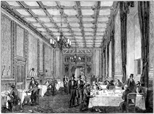 Palace of Westminster Gallery: Refreshment room at the House of Commons, Illustrated London News