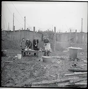Starvation Prints: Refugees Cooking Dinner