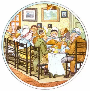 Images Dated 21st February 2013: Regency period family enjoying a hearty meal