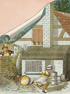 Images Dated 28th January 2013: Regency period man chasing a woman