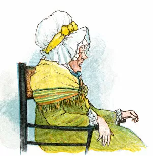 Regency period old woman in a chair