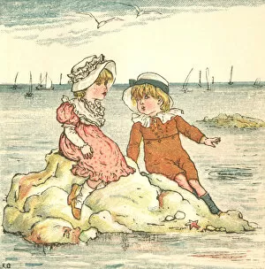 Images Dated 9th December 2016: Regency style children on a summer holiday by the sea