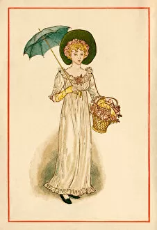 Images Dated 23rd December 2012: Regency-style young woman - Kate Greenaway, 1884