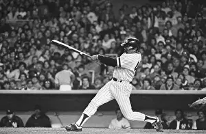 Reggie Jackson Hitting Home Run
