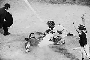 Reggie Jackson Safe at Plate