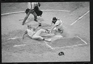 Reggie Jackson Sliding Home