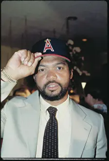 Reggie Jackson Wearing Angels Hat