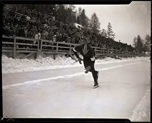 Skating Prints: Reidar Laiklev Winning Olympic Speed Race
