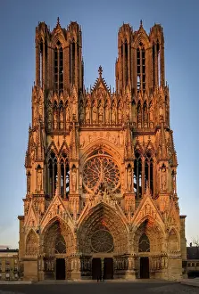 Prints of The Cathedral of Notre Dame at sunset, Reims, France Travel Imagery Prints: Reims Cathedral