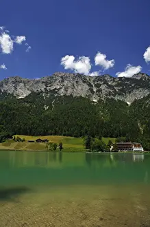 Ramsau Prints: Reiter Alps, the shimmering green Lake Hintersee at the front