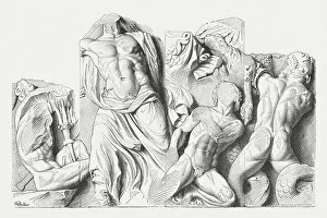 German Culture Gallery: Relief from Pergamon Altar, published in 1881
