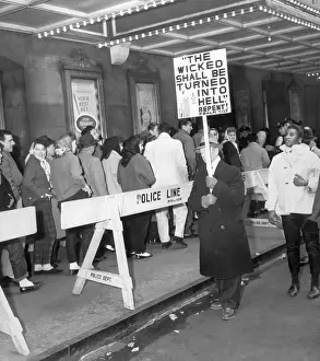 Popular Prints: Religious Protester Holding Sign