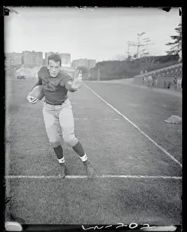 Michigan Prints: Bill Renner Running on Football Field