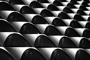 Prints of This abstract photograph represents a detail of a facade of a building located at 30 rue Charcot, in the 13th arrondissement of Paris, France Artistic And Creative Abstract Architecture Art Prints: Repetitive abstract pattern of a facade of a Parisian building