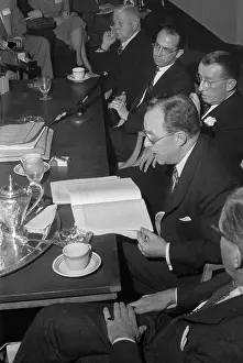 Reporters Obtaining Information at Physicians Meeting on Salk Vaccine