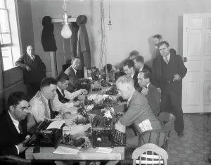 Flemington Prints: Reporters Set Up to Report Bruno Hauptmann Trial