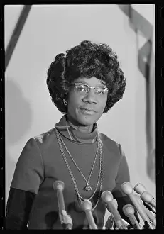 Prints of American politician US Representative Shirley Chisholm (1924 - 2005) speaks at a Congressional Black Caucus event related to the State of the Union address, Washington DC, January 31, 1973 Unbought and Unbossed: The Trailblazing Legacy of Shirley Chisholm: Representative Chisholm Speaks To Black Caucus