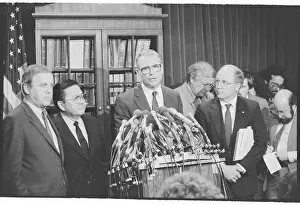 Representative Lee Hamilton Speaking at Press Conference on Iran Contra Issues