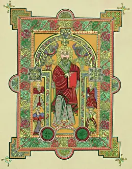 Decorative Border Prints: Reproduction of Saint Matthew from the Book of Kells