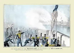 Mexican American Prints: The repulsion of the Mexicans, and bombardment of Metamoras