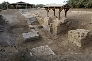 Christening Prints: Reputed baptismal site of Jesus at the Jordan river, Jordan, Middle East