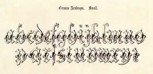 Letter W Gallery: Retro German Arabesque Script
