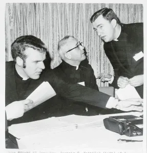 Newark Prints: Reverend Francis E. Schiller and Colleagues at a Press Conference