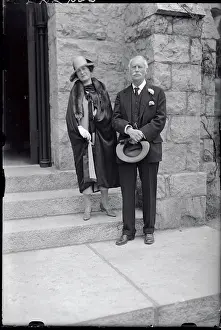 Reverend and Mrs. William Stephens Standing on Church Steps