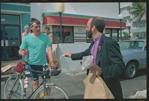 Aids Prints: Reverend Passing Out Condoms