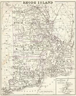 USA Maps Collection: Rhode Island map 1877