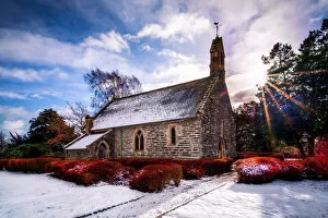 Images Dated 12th October 2013: Rhug Chapel in the snow at Corwen