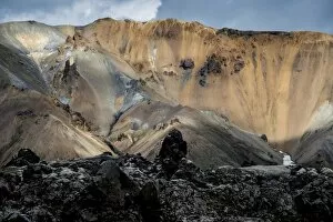 Images Dated 3rd July 2013: Rhyolite mountains at the Namshraun lava field, Landmannalaugar area, Fjallabak Nature Reserve
