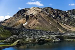 Rhyolite mountains at the Namshraun lava field, Landmannalaugar area, Fjallabak Nature Reserve, Highlands of Iceland