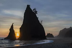 Images Dated 19th April 2016: Rialto Beach at sunset, Washington State, USA