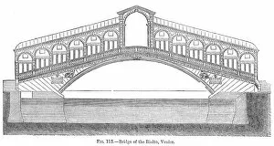 Single-Arched Rialto Bridge Collection: Rialto bridge in Venice engraving 1878
