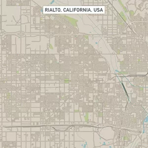 Computer Graphic Collection: Rialto California US City Street Map