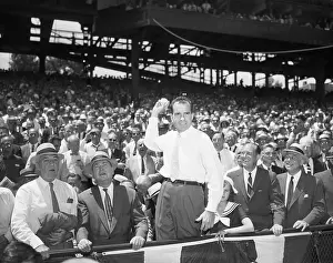 Ricard Nixon Tosses Out First Ball