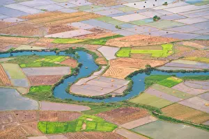 Rice field in valley in Bac Son Viewpoint at Lang Son in Vietnam Rainy Season