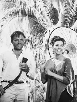 Richard Burton and Ava Gardner on Set