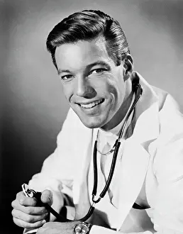 Richard Chamberlain Poses W/Stethoscope