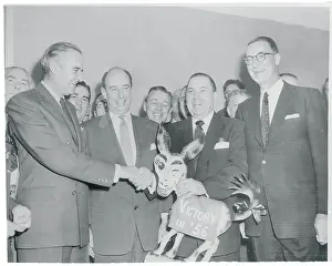 Richard J Prints: Richard Daley Shaking Hands with Averell Harriman