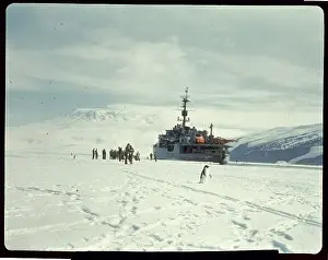 Byrd Prints: Richard E. Byrd and Accomplices Walking on Snow