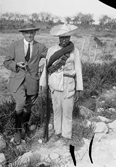 Veracruz State Prints: Richard Harding Davis Standing with Mexican Soldier
