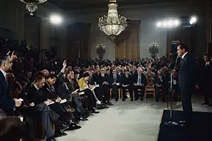 Richard M. Nixon Holding a Press Conference