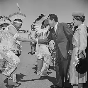 Reno Prints: Richard M. Nixon and wife Meeting Native Americans at Airport