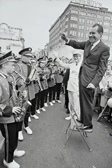 Richard Nixon Conducting High School Band