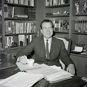 Richard Nixon Behind Desk