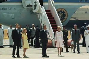 Edward F Prints: Richard Nixon and Family on Airfield