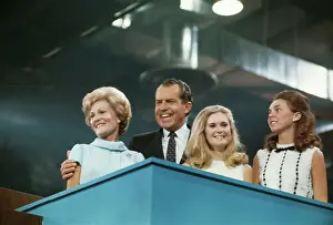 Richard Nixon and His Family at Republican Convention Podium