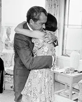 Richard Nixon Hugging His Daughter Julie